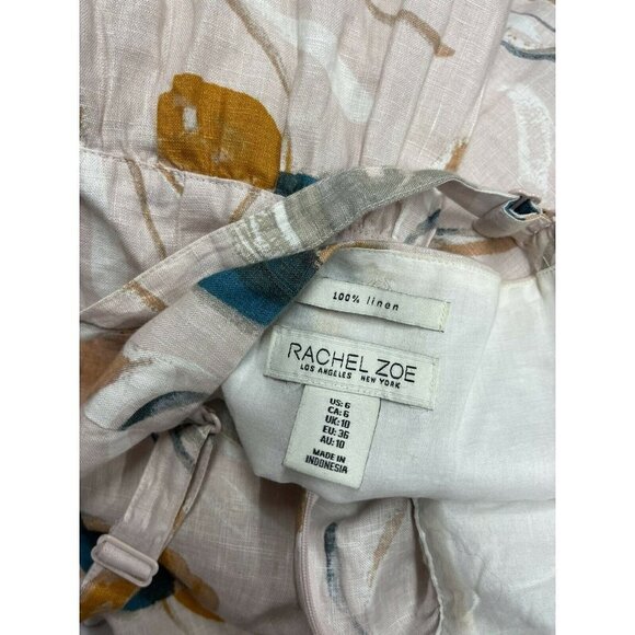 Rachel Zoe Size 6 100% Linen Dress Sweetheart Neck - Picture 11 of 12